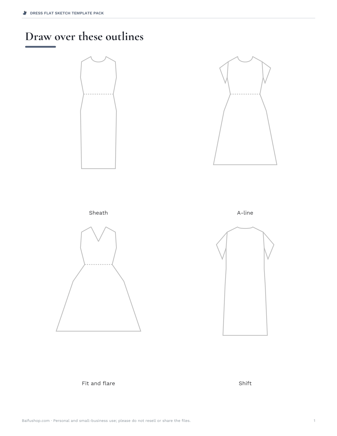 Preview of the first page of Faint templates to draw over