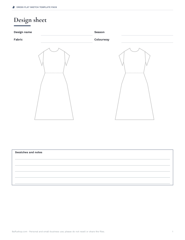 Preview of Printable Dress Design Sheet