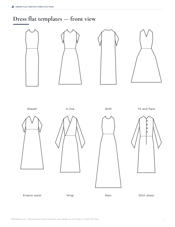 Preview of Printable Dress Silhouette Sheet